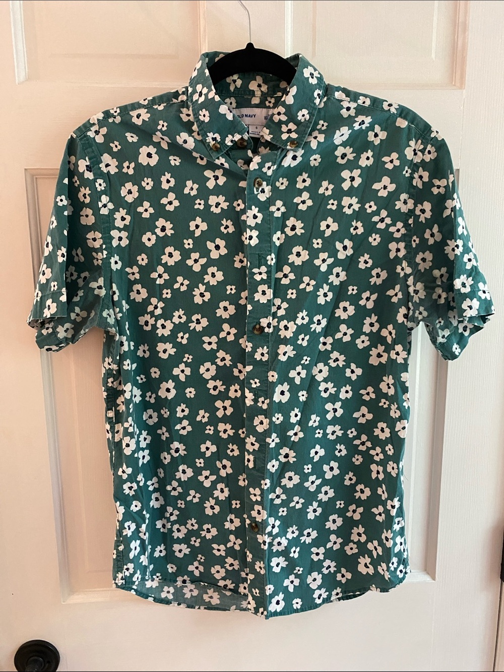 Old Navy Green Floral Slim Fit Shirt | Size S